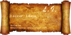 Leirer Iduna névjegykártya